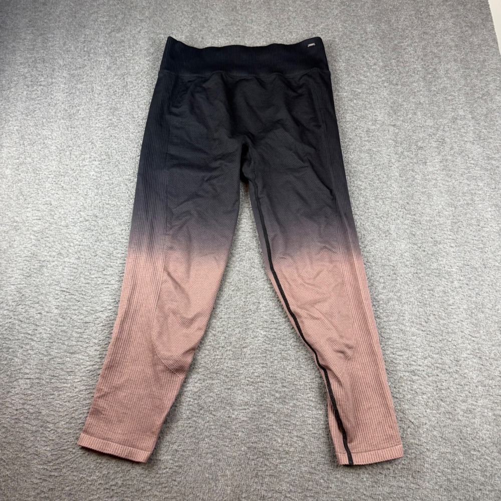 Pink Active Leggings Women's XL Black Mauve Ombre Seamless High Waist Leggings